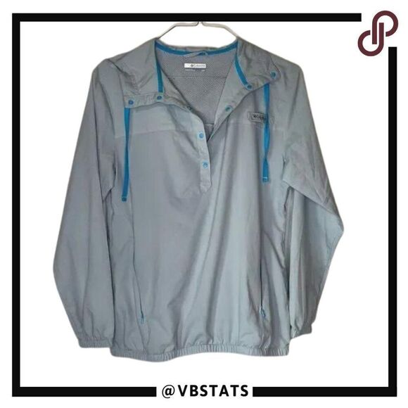 Columbia Gray-Blue Fishing Hoodie in Size Small - Picture 1 of 7